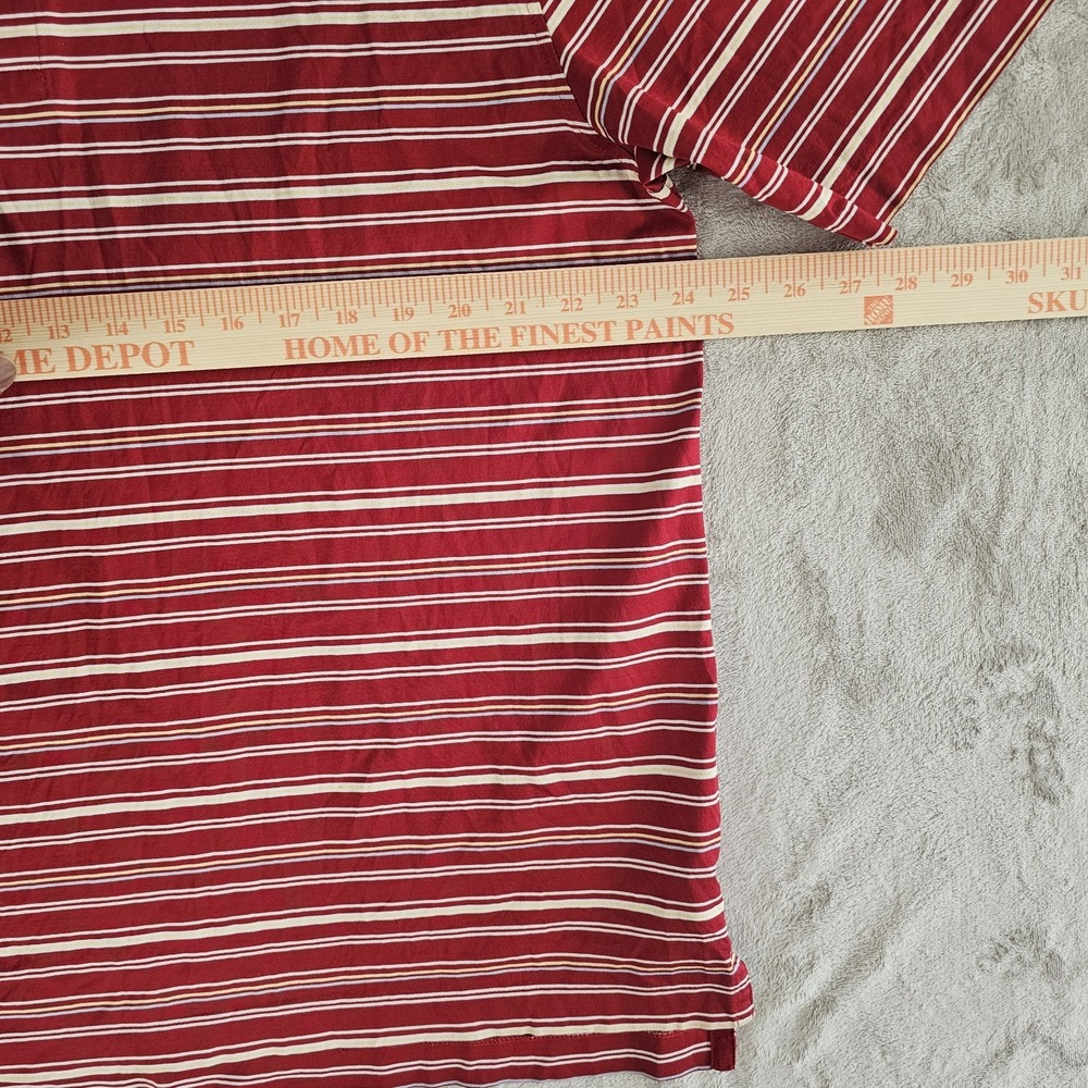 Golf Polo Shirt Mens Large Red White Striped Cotton Country Club Performance - Picture 4 of 6